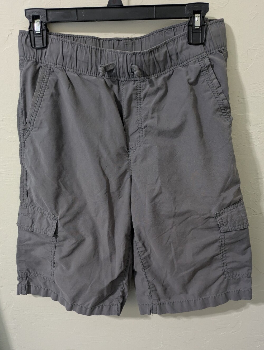 Boys Gray Cargo Shorts - Elastic Waist, Multiple Pockets